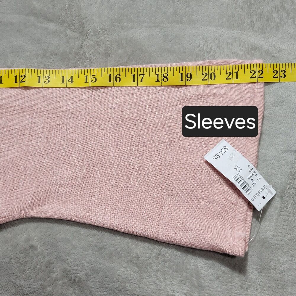 Dressbarn Womens Open Front  Linen Blend Cardigans Pink M Sz 1 X - Picture 8 of 9